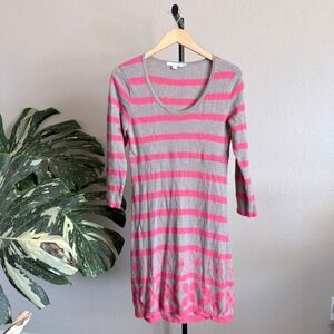 Boden Knit Sweater Dress Winter Casual Stripe Cashmere Blend Women's US 6 Midi